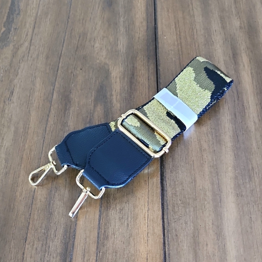 NWT Gold Camo Guitar Purse Strap